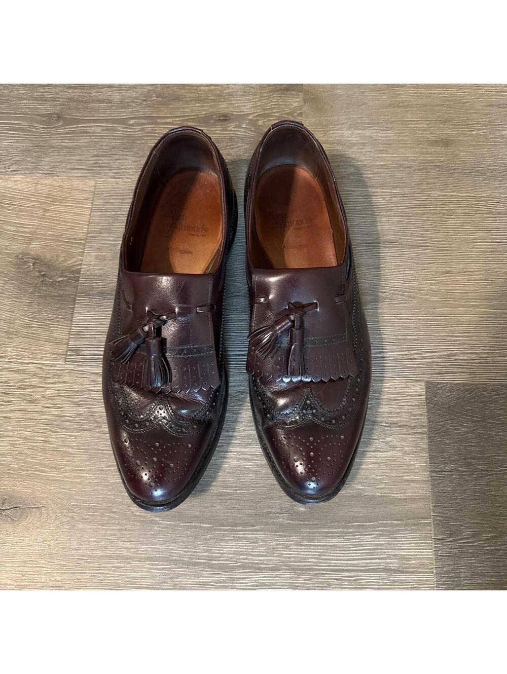 Allen Edmonds Brown Classic Kiltie Wingtip Tassel Cordovan Arlington Loafers 10